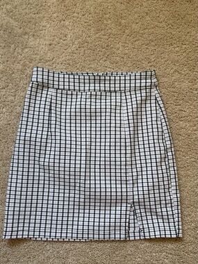 Garage Black & White Checked Pencil Skirt